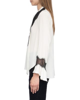 Tuan Silk Lace Trim Blouse