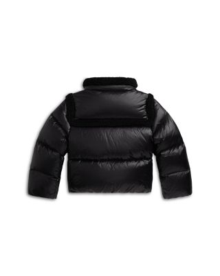 Girls' Teddy Fleece Trim Down Boxy Jacket - Little Kid