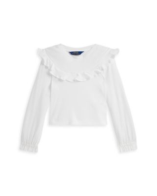 Girls' Ruffled Cotton Modal Top - Little Kid
