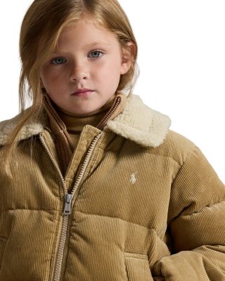Girls' Cotton Corduroy Down Jacket - Little Kid