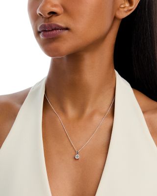 Certified Diamond Colorless Solitaire Pendant Necklace in 18K White Gold, 1.0 tcw