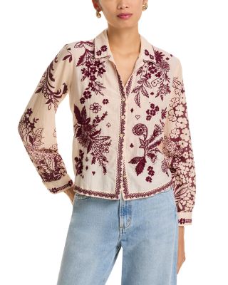 Embroidered Camp Collar Shirt