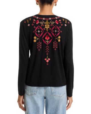 Embroidered Henley Tee