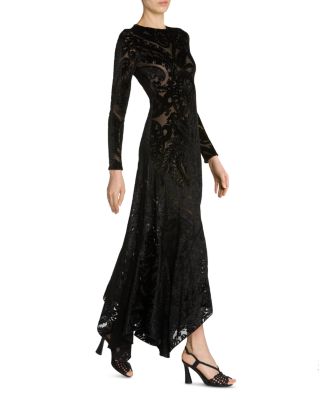 Velvet Paisley Mermaid Maxi Dress