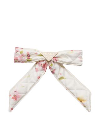 Floral-Print Satin Hair Clip