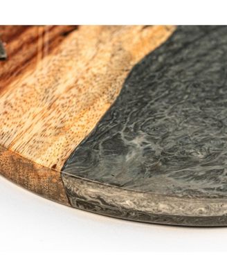 The River Epoxy Resin with Live Edge Acacia Wayfarer ART Hook & Ring Game