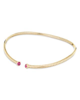 Trisolina Ruby & Diamond Collar Necklace in 18K Yellow Gold