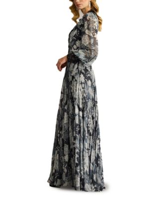  Audra Floral Print Chiffon Gown