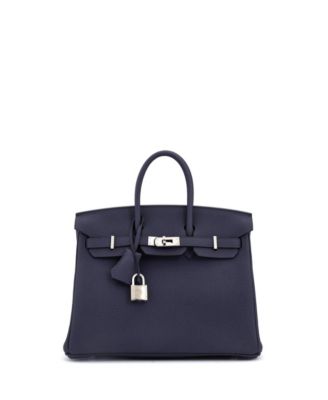 Pre-Owned HERMÈS - Birkin 25 Handbag Blue Togo with Palladium Hardware