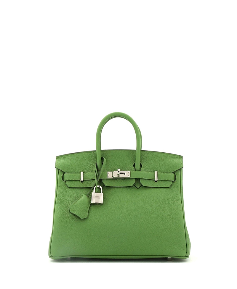 Pre-owned Pre-owned Hermes Hermes Birkin 25 Handbag Green Togo With Palladium Hardware