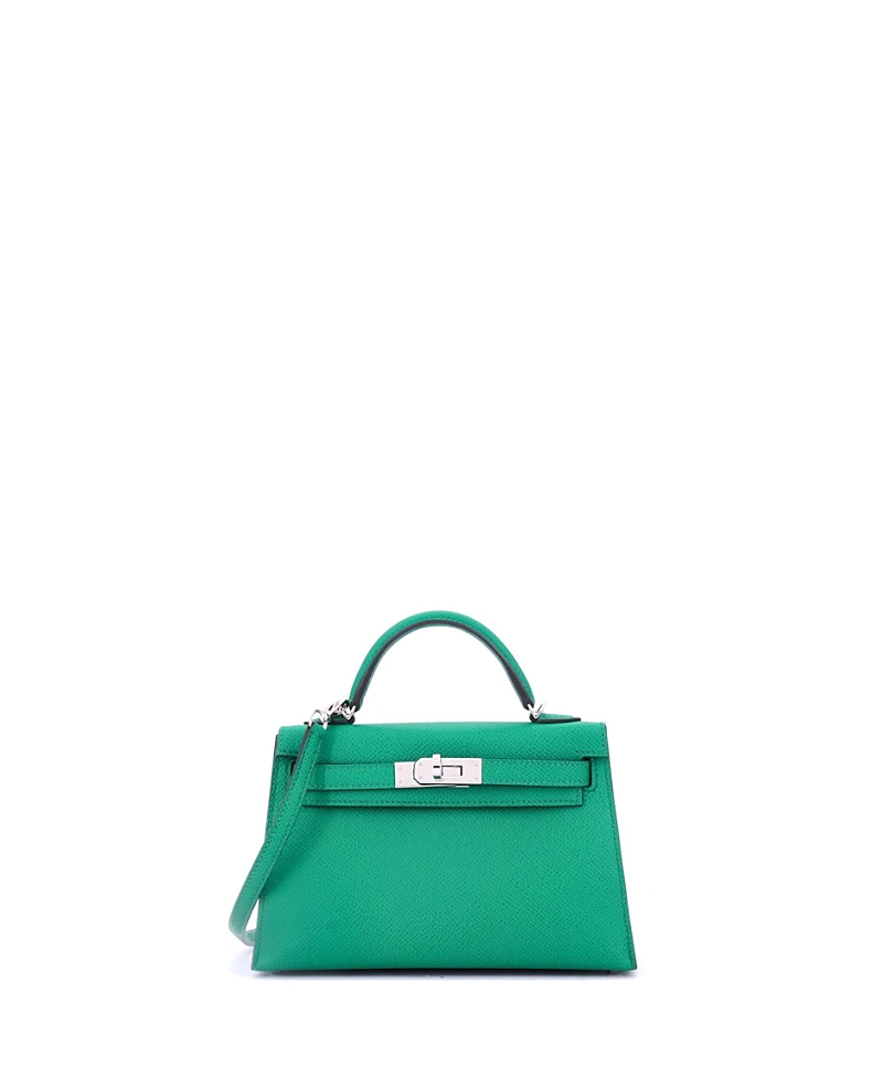 Pre-owned Pre-owned Hermes Hermes Kelly 20 Handbag Green Epsom With Palladium Hardware