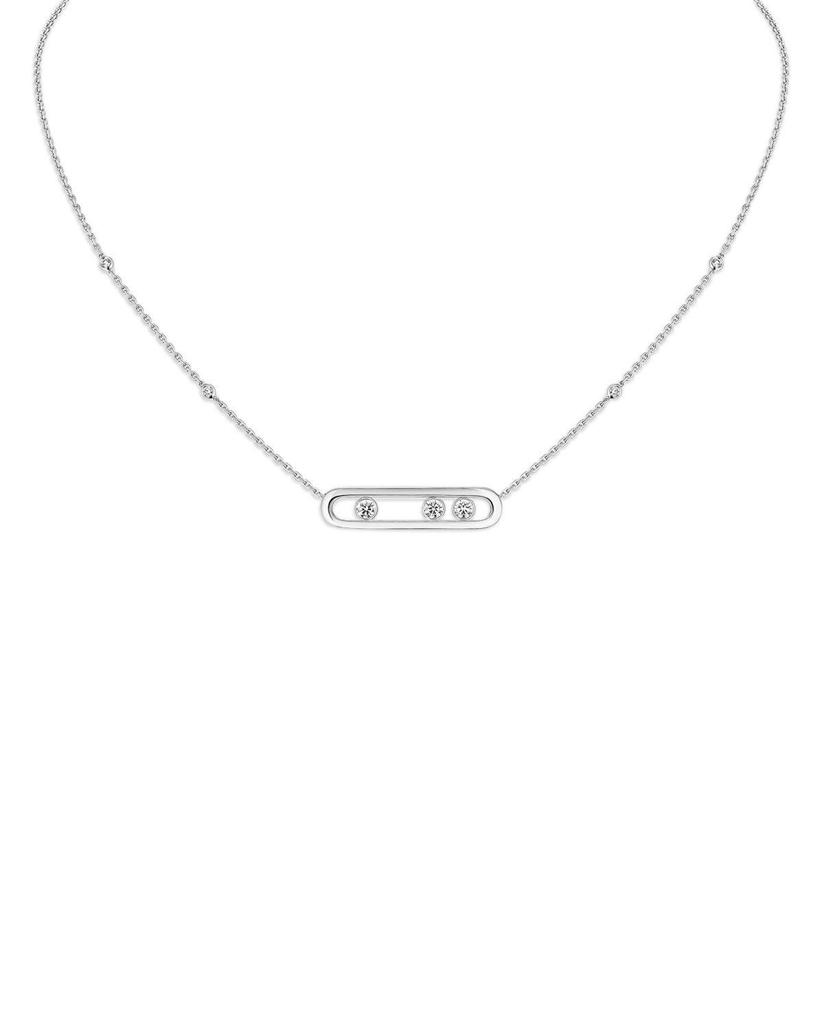 Messika Diamond Move Necklace in 18K Gold, 16.5, 0.3 tcw in White Gold