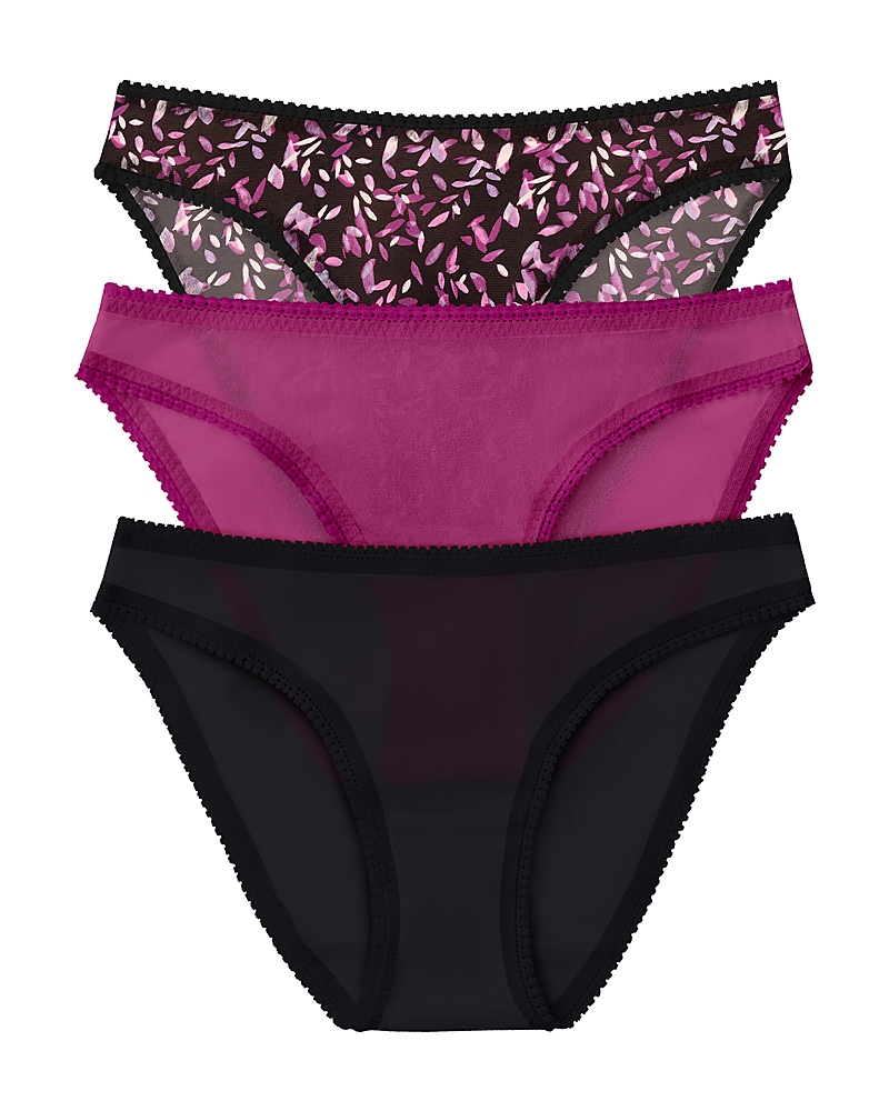 On Gossamer Mesh Hip Bikinis, Set Of 3