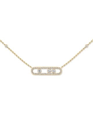 Diamond Baby Move Pav&eacute; Necklace in 18K Gold, 17.7", 0.33 tcw