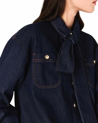 Denim Shirt with Bow