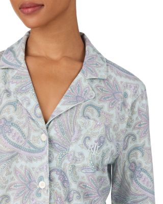 Long Sleeve Notch Collar Boxer Shorts Pajama Set