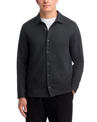 Pinstripe Jacquard Long Sleeve Shirt