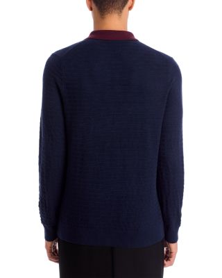 Long Sleeve Textured Polo Shirt