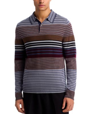 Wool Striped Polo Sweater