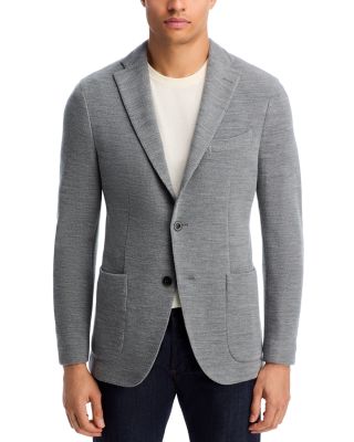 Wool Blend Honeycomb Knit Slim Fit K-Jacket