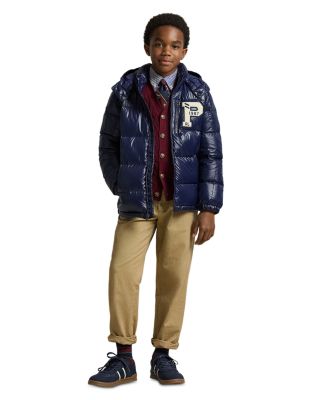 Boys' Glossed Hooded Down Jacket - Big Kid