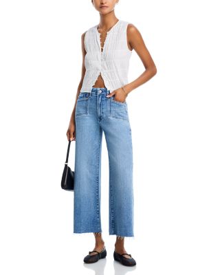 Anessa High Rise Patch Pocket Wide Leg Jeans in Bebop