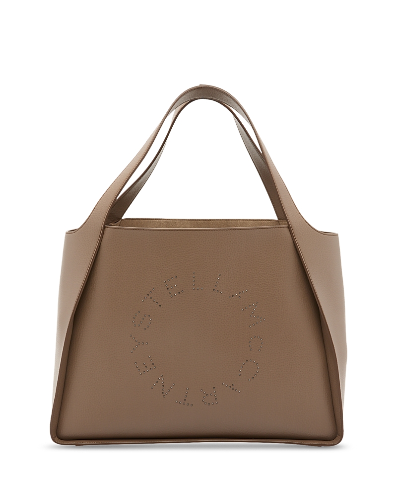 Stella Mccartney Studded Logo Tote In Gray