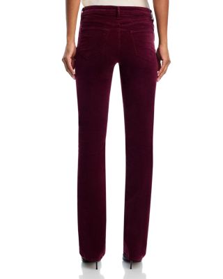 Stevie Velvet High Rise Straight Jeans in Dark Port