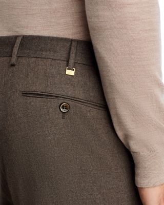 Melange Stretch Flannel Slim Fit Trousers