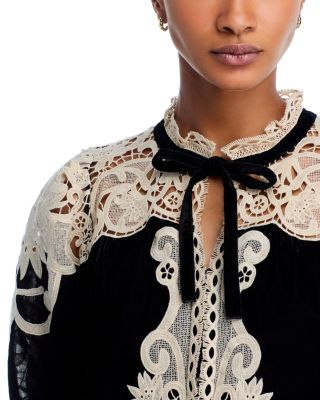 Medina Velvet &amp; Lace Mini Dress