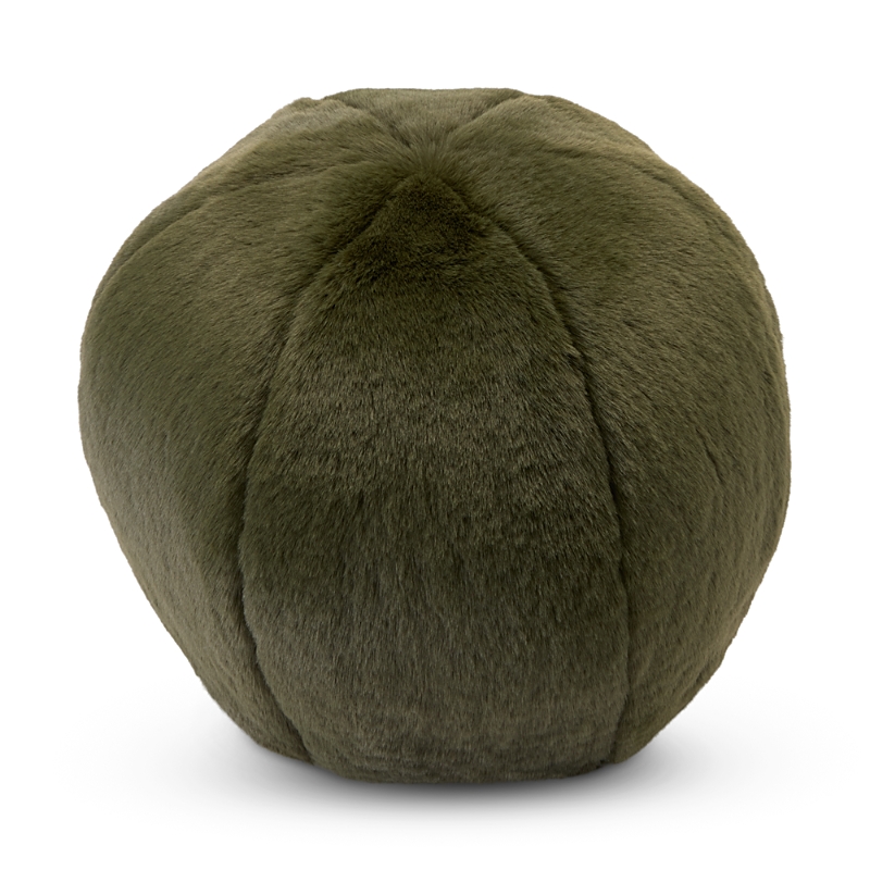 Aqua Big Rabbit Faux Fur Ball Pillow - Exclusive In Green