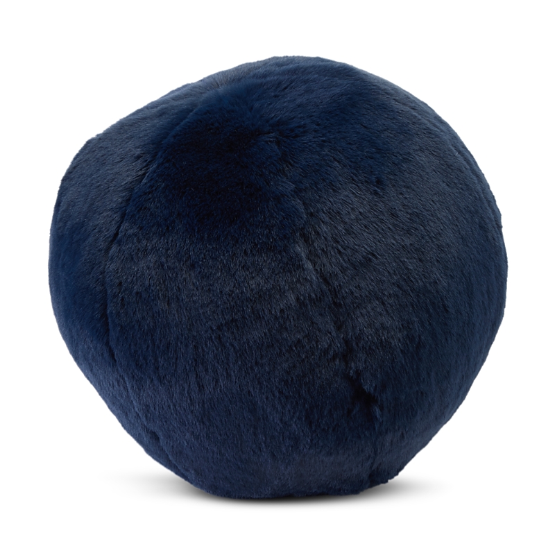 Aqua Big Rabbit Faux Fur Ball Pillow - Exclusive In Blue
