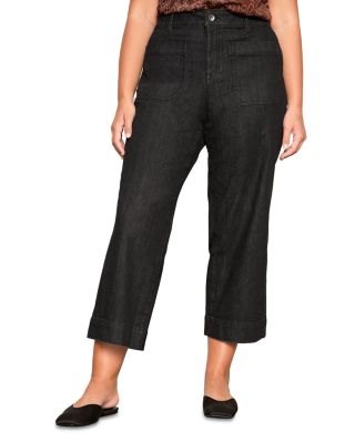 The Marine Mid Rise Cropped Wide Leg Jeans in After Hours