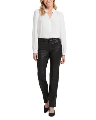 Marilyn Coated High Rise Straight Jeans