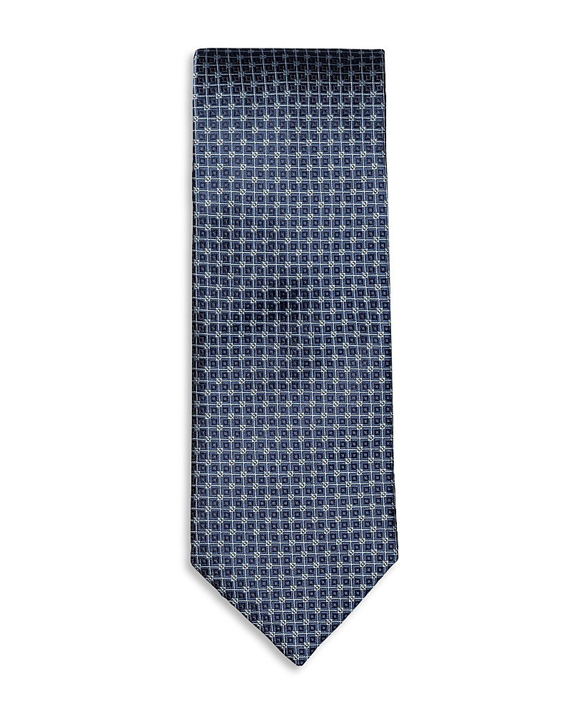 Eton Geometric Silk Tie In Blue