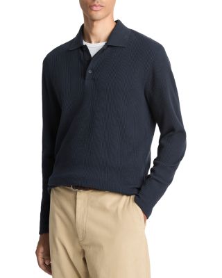 Variegated Texture Long Sleeve Polo