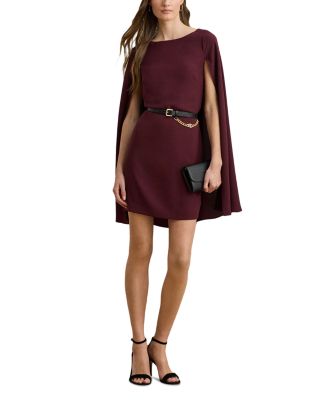 Cape Georgette Cocktail Dress
