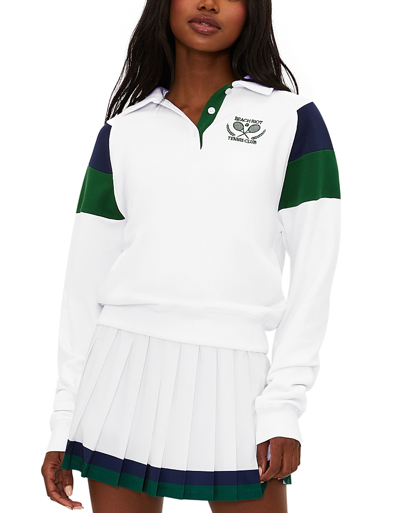 Beach Riot Bennett Colorblocked Sweatshirt In White