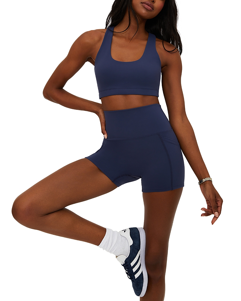 Beach Riot Ria Racerback Sports Bra In Blue