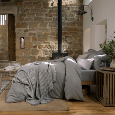 Flannel Marl Solid Duvet Cover Set, Full/Queen