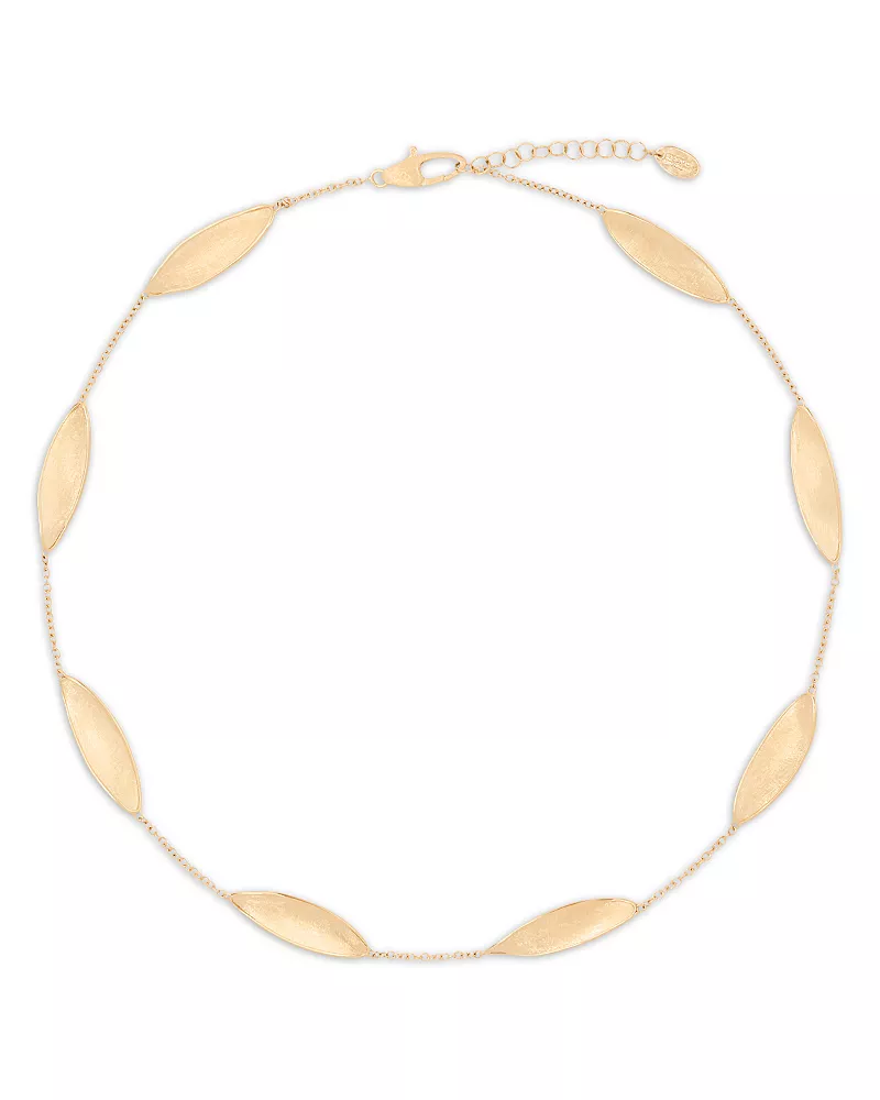Marco Bicego 18K Yellow Gold Lunaria Twist Textured Elongated Link Collar Necklace, 16.5