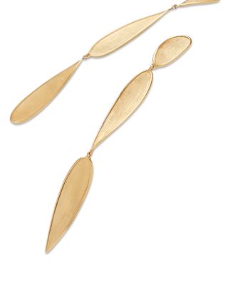 18K Yellow Gold Lunaria Twist Triple Drop Earrings