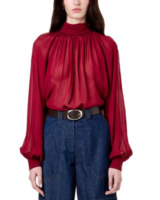 Solene Mock Neck Draped Top
