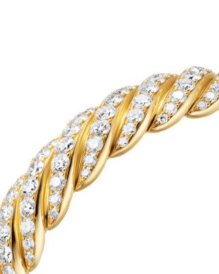 Sculpted Cable Flex Bracelet in 18K Yellow Gold with Diamonds, 11mm