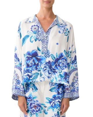 Silk Cropped Relaxed Shirt