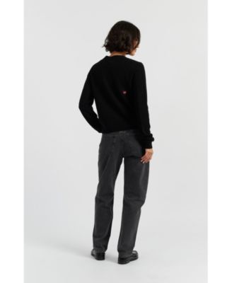  Women's Wool Cashmere Snoopy Peek Cardigan