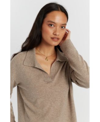 Women's Wool Cashmere Collared Sweater