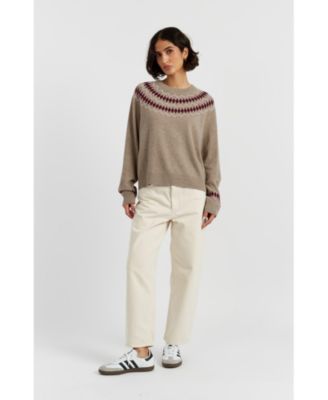  Women's Wool Cashmere Diamond Fair Isle Sweater