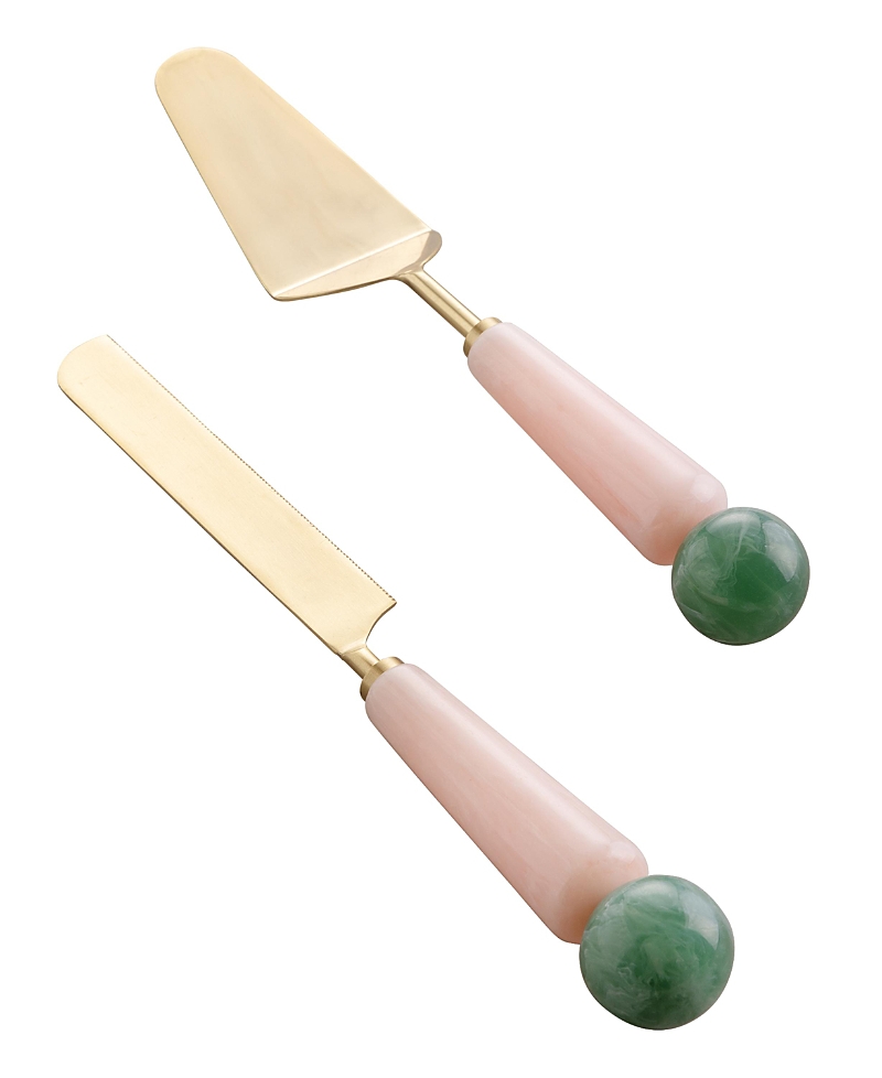 Gauri Kohli Copenhagen Cake Servers, Set Of 2 In Multi