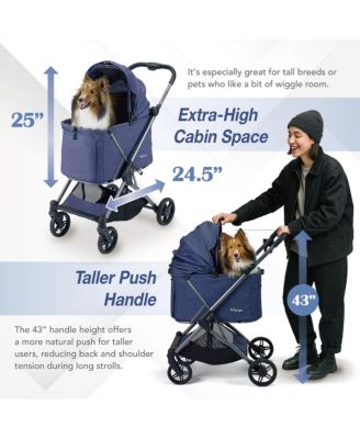  Maxi Deep Carriage with Puncture-Free Rubber Wheels, Lightweight and Collapsible Pet Stroller